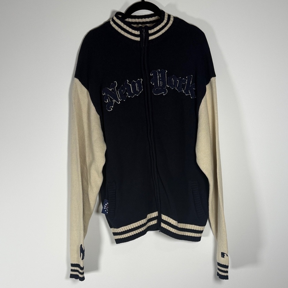 NWOT New York Yankees Navy and Cream Varsity Jacket